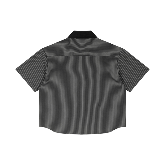 Jesus Striped  Collar Shirt