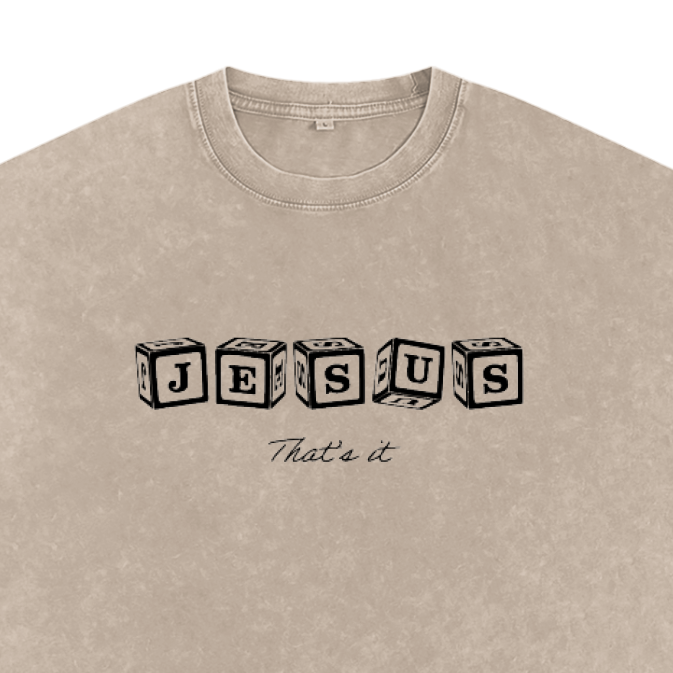 Jesus Snow Washed Oversized  T-Shirt