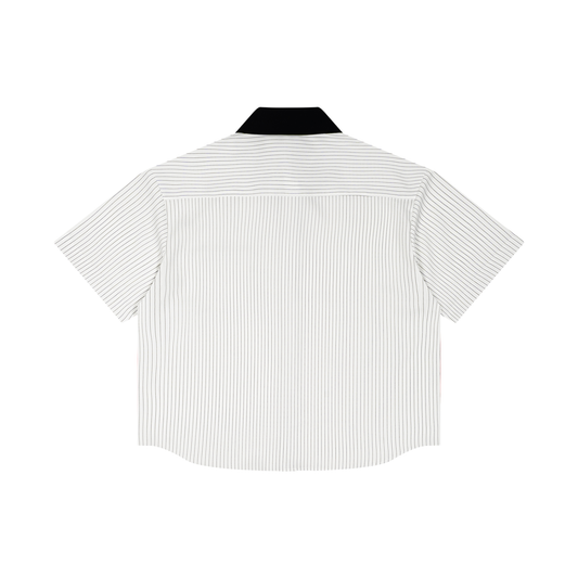 Jesus Striped  Collar Shirt